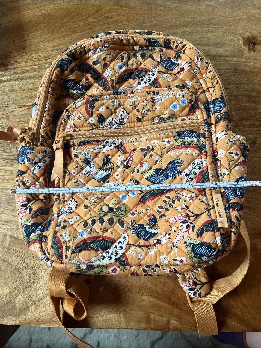 Vera Bradley Small Chicken Patterned Quilted Backpack - Picture 5 of 5